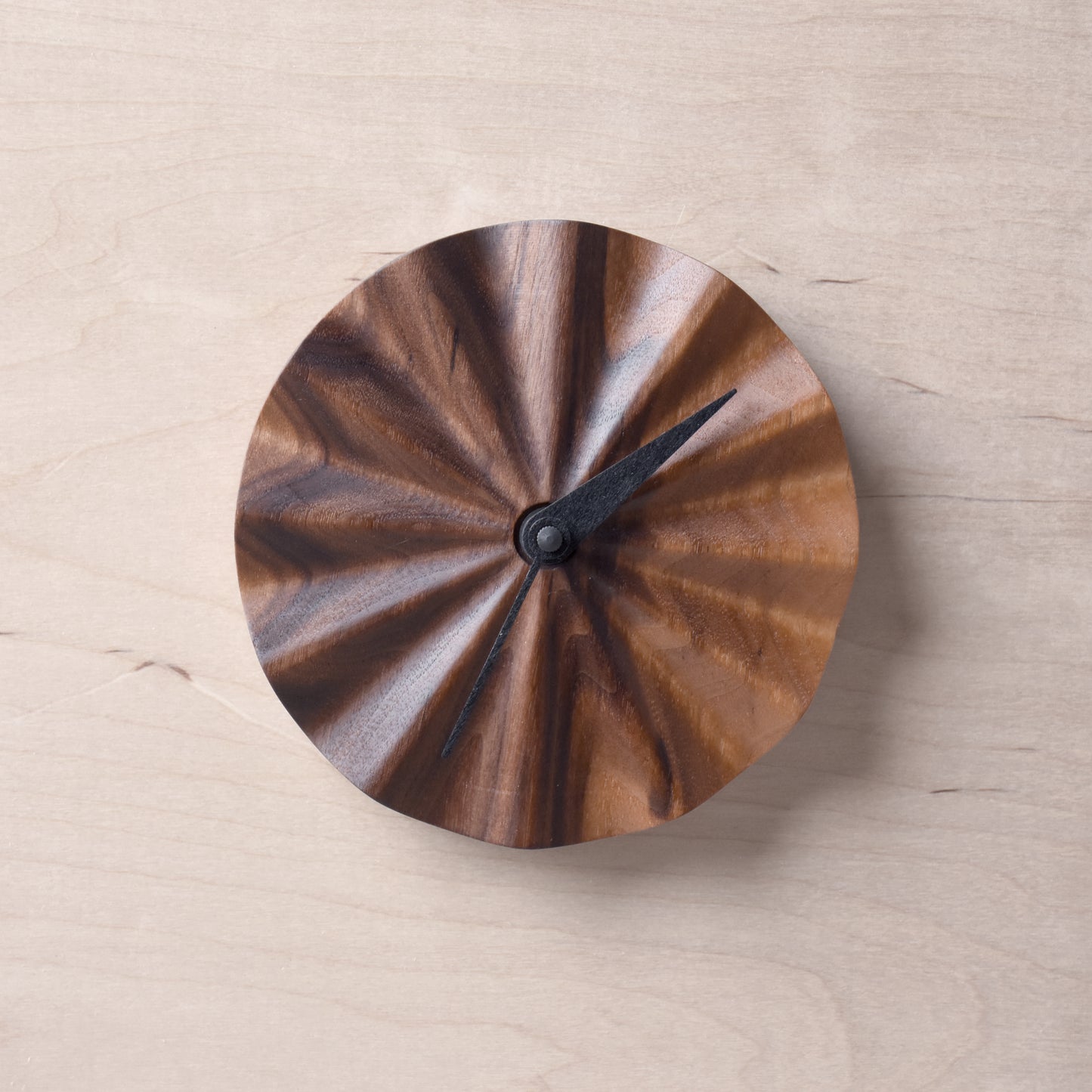 Carved Wood Clock, Walnut or Ash (ISHMAEL)