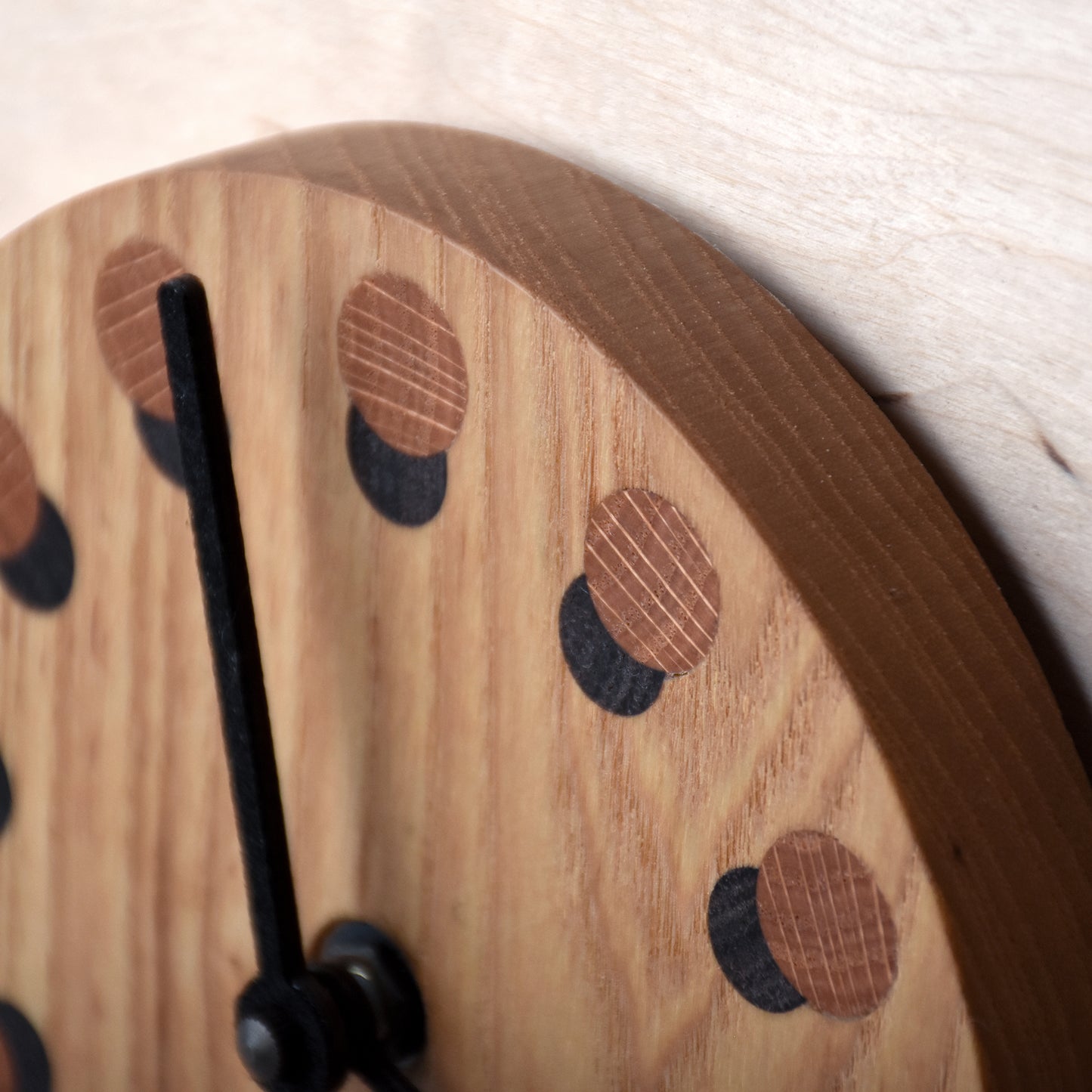 Wood Clock with Lunar Inlay